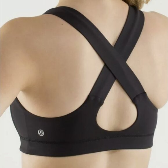 LULULEMON ALL SPORT BRA SIZE 4 BLACK BNWT! GYM RUN DANCE CROSS-FIT $52 RETAIL - Picture 2 of 6